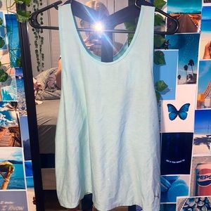 Light/Dark Blue Under Armour tank top.